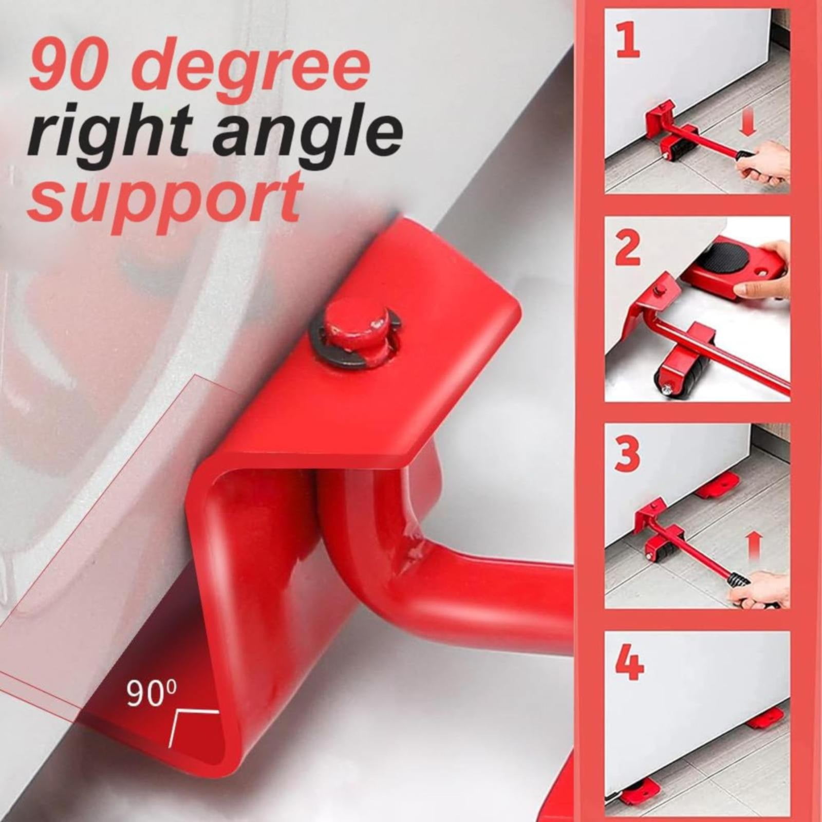 Clearance! Furniture Tool Set with Adjustable Height Tool Bar and 4 Wheels Furniture Mover Furniture Mobile Slide for Moving Heavy Furniture 1X Pry Bar 4X Pulley