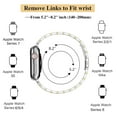 thumbnail image 6 of ASLL Slim Metal Band Compatible with Apple Watch Band 49mm 46mm 45mm 44mm 42mm（Series 3/2/1）Dressy Stainless Steel Chain Strap for Women iWatch Bands Series 10 9 8 7 6 5 4 SE Ultra 2 1,Silver Gold, 6 of 8