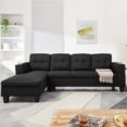 GEXPUSM Sectional Sofa Couch with Storage, LShape Couch with Chaise, 4 seat Sofa for Apartment