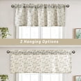 thumbnail image 4 of DWCN Thick Textured Linen Floral Valance for Kitchen Living Room, Rod Pocket Farmhouse Vintage Cottage Valance Curtain, Green Peony, 52 x 18 Inches, 1 Panel, 4 of 8