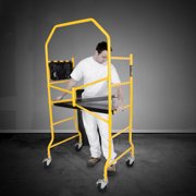 MetalTech 4 Ft Adjustable Portable Scaffolding Platform w/ Locking Wheels