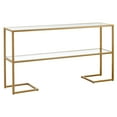 thumbnail image 3 of Evelyn&Zoe Errol 55" Wide Rectangular Console Table with Glass Top in Gold, 3 of 5