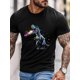 thumbnail image 5 of T-Shirts for Men, Abstract Dinosaur Crew Neck Cotton T-Shirt Men's Short Sleeve Color Splash, 5 of 8