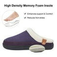 thumbnail image 3 of Needbo Women's Slippers Double-Tone Suede Faux Fur Lining Memory Foam Slip-On House Shoes Indoor Outdoor Purple, Size 5-5.5, 3 of 6