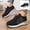 Black, variant on Womens Sneakers Stretch Fly Knit Sock Breathable Hollow Out Lace Up Athletic Shoes Lightweight Platform Casual Walking Shoes
