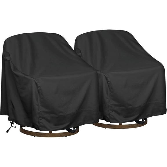 2pcs Outdoor Swivel Lounge Chair Cover, Lawn Patio Chairs, Waterproof Heavy Duty Patio Rocking Chair Covers for Outdoor Furniture,