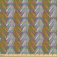 thumbnail image 2 of Geometric Upholstery Fabric by the Yard, Striped Hexagons Creative Hand-drawn Brushed Design with Sketchy Look, Decorative Fabric for DIY and Home Accents, Lavender Orange Blush by Ambesonne, 2 of 5