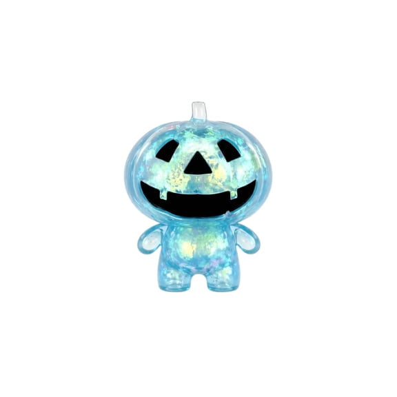 Knisume Glitter Transparent Pumpkin Squishy Toys - Slow Rising Stress Reliever Squeeze Fidget Toy for Office Desk, Anxiety Relief,Blue