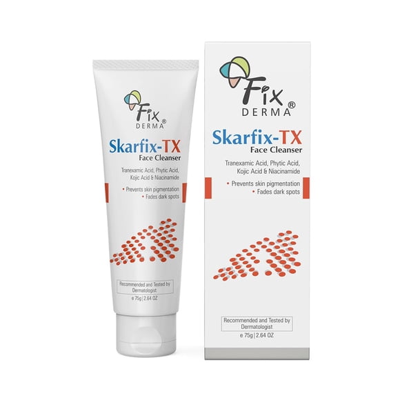 Limpiador facial FIXDERMA Skarfix -TX con ácido kójico tranexámico y niacinamida | Jabón facial pigmentado para todo tipo de piel | Jabón facial para mujer -75 g