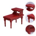 thumbnail image 4 of MasteelfCA 1pc 1:12 Mini House Miniature Furniture Double Layer Tea Table Ornament (Red), 4 of 8