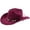 1-Wine315, variant on XIAOCHA Women's Woven Shell‑Clasp Suede Cowboy Hat Solid Outdoor Rodeo Western Hat,Light Pink