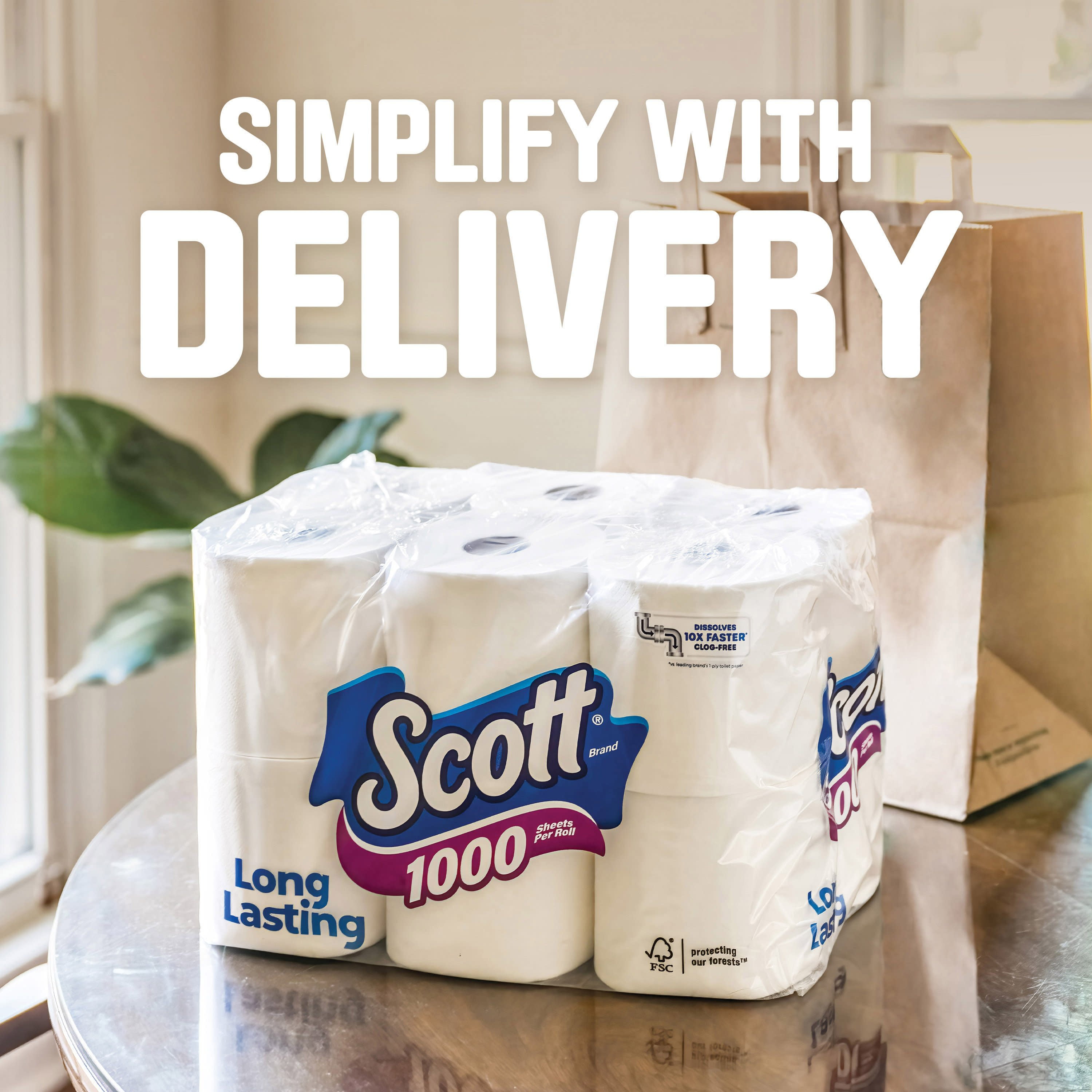 Scott 1000 Toilet Paper Septic Safe Long Lasting 20 Rolls