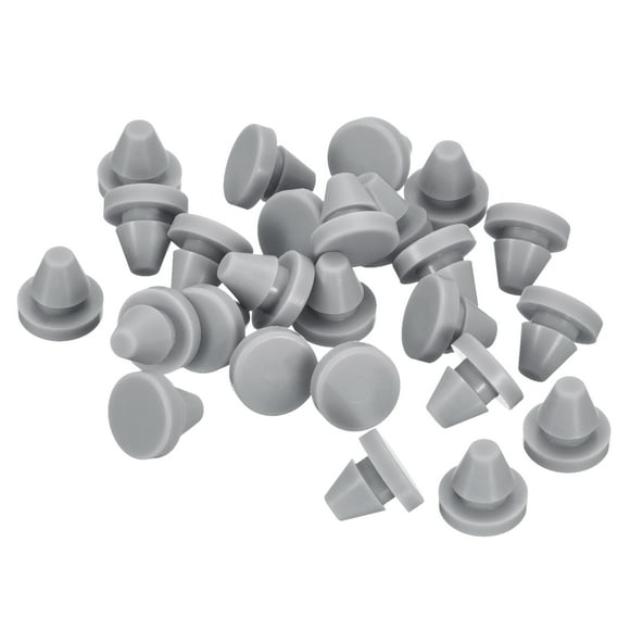 Unique Bargains 25pack Silicone Plugs, Rubber Round Snap in Locking Hole Plugs Waterproof Hole Plug for 6-7mm Hole, Grey