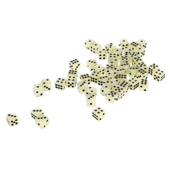 serony 50 Pcs dés en Acrylique Six Faces 12mm dés D6 pour D&D DnD RPG Jeu de Fête Crème