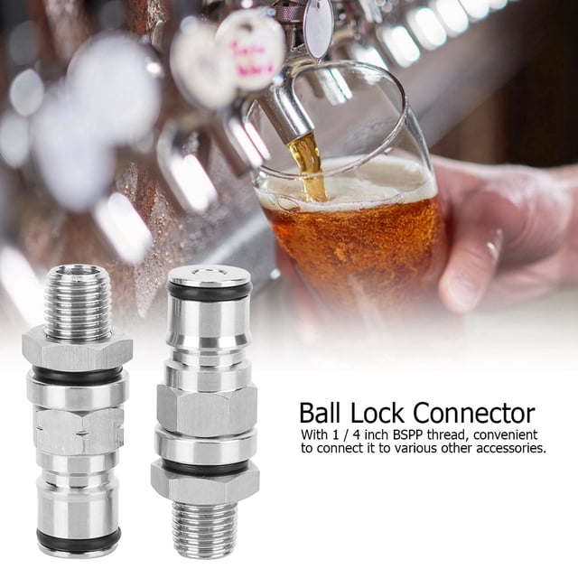 Beer Keg Ball Lock Post, Sealing Performance 1/4in BSPP Thread Ball Lock Connector Set, Exquisite Workmanship for Bar Home