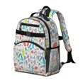 thumbnail image 2 of Colorful Sports Items Pattern Backpack for School,Cute School Bag,Schoolbag with Adjustable Shoulder Straps & Padded Back,15.25"x11.5"x5.25", 2 of 5
