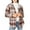 Beige, variant on Somuwie Women's Casual Plaid Button Fashion Long Sleeve Hooded Tops Jacket