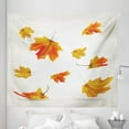 thumbnail image 1 of Maple Leaf Tapestry, Falling Leaves Floating in the Air Forest Symbol Illustration, Fabric Wall Hanging Decor for Bedroom Living Room Dorm, 5 Sizes, Pearl Scarlet and Orange, by Ambesonne, 1 of 1