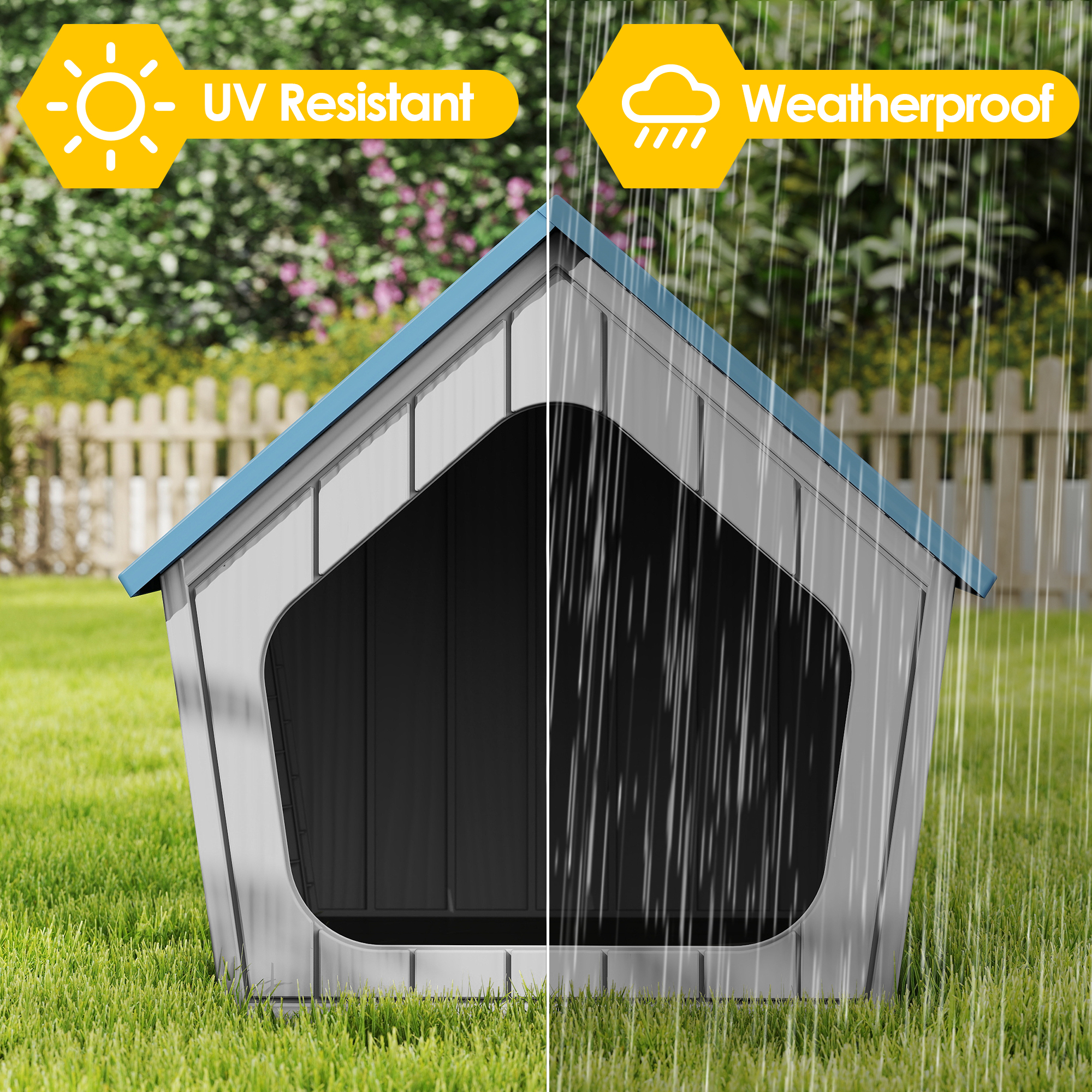 Bifanuo Weatherproof Outdoor Cat House - Insulated Resin Shelter for Indoor & Feral Cats