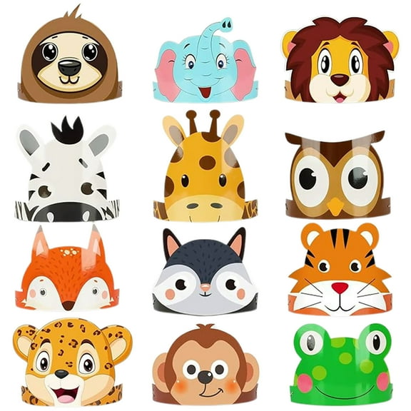 TOOYOU Toddler Hat Party Game Jungle Hat Children'S Cute Animal Dress Up Hat