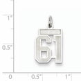 thumbnail image 2 of Sterling Silver Rhodium-plated Small Satin Number 61 Charm QPS61 (19mm x 14mm), 2 of 2