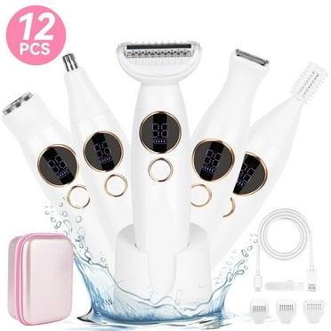 SZZJKJ Epilator for Women， 5 in 1 Shaver for Women，Waterproof Wet and Dry，Wireless Electric Razors for Women(white)