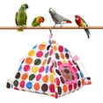 thumbnail image 3 of Lona pájaro colgante jugando tienda para dormir hamaca nido jaula accesorio para mascotas pequeñas loros con puntos de cojín, 3 of 8