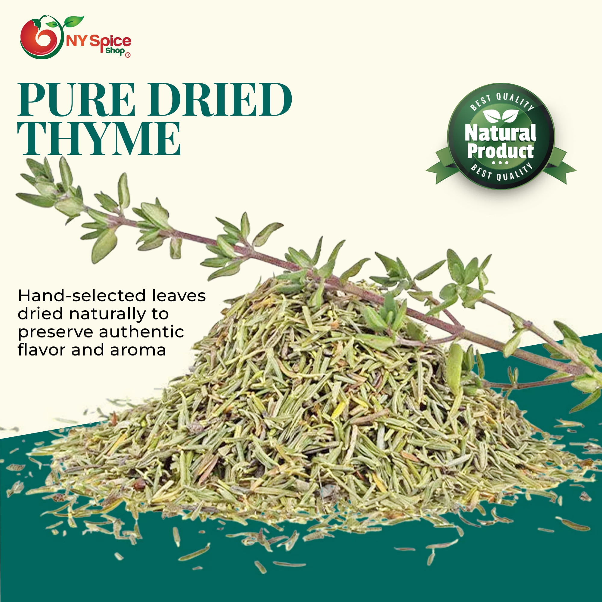 NY Spice Shop Dried Thyme Leaves - 5 Pound - Thymus Vulgaris - Garden Thyme - Thyme Dried - Dry Thyme Herbs - Thyme Seasoning - Dried Thyme Leaf