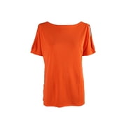 Lauren Ralph Lauren Orange Cold-Shoulder Boat Neck Top L