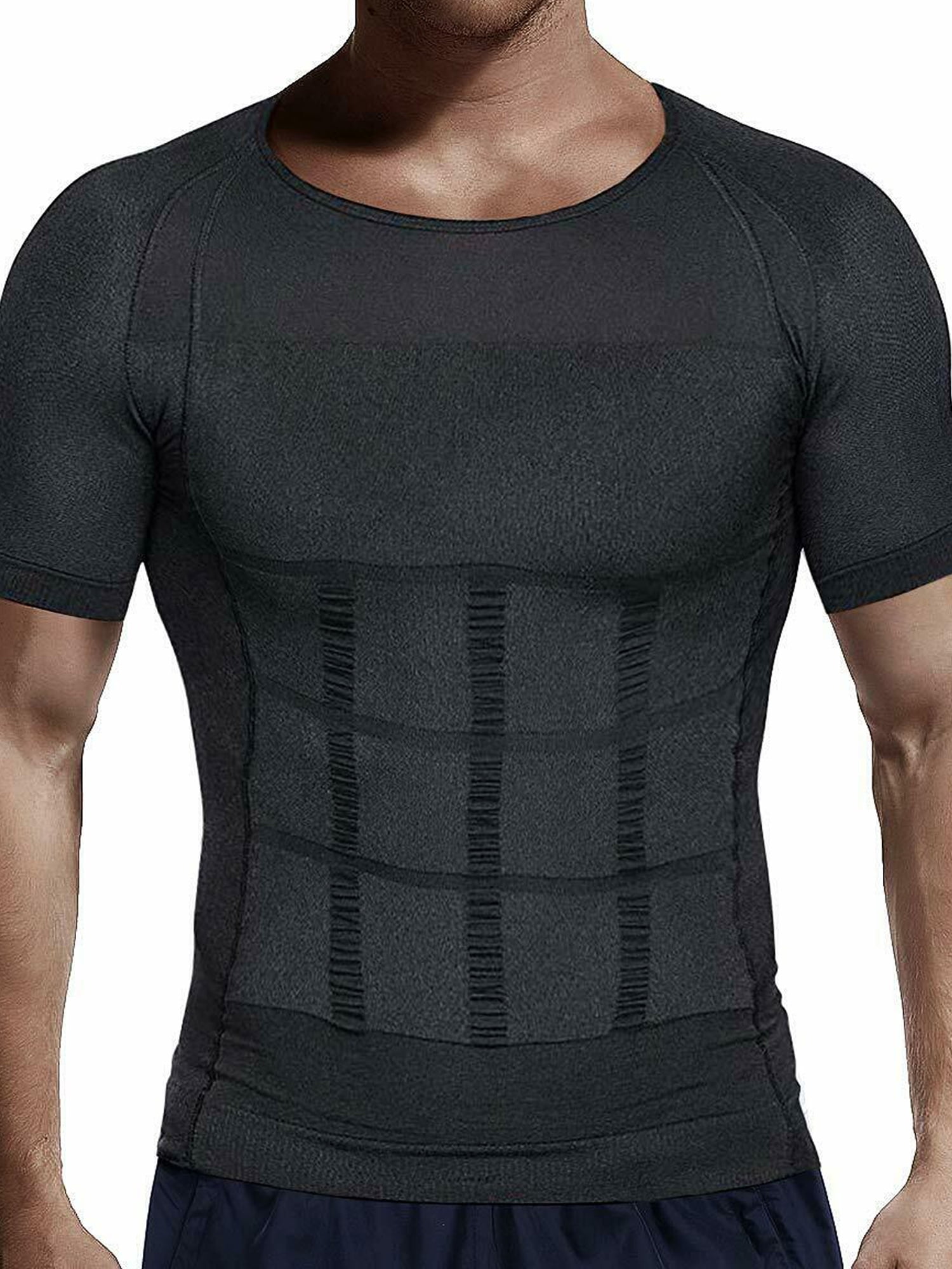 FITVALEN Compression Shirt for Men Gynecomastia Shapewear Vest Undershirt Slimming Body Shaper to Hide Moobs Belly Tummy Control Underwear Gridle Belt Work Out Tank Tops 
