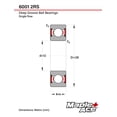 thumbnail image 3 of MAPLE ACE 6001-2RS Ball Bearing Supreme Rubber Sealed 12x28x8 mm, 6001 2RS, 3 of 5