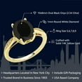 thumbnail image 2 of Gem Stone King 14K Yellow Gold Black Onyx and Diamond Engagement Ring for Women (2.54 Cttw, Gemstone Birthstone, Available in Size 5, 6, 7, 8, 9), 2 of 5