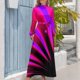 thumbnail image 4 of Vestido largo de verano con rayos de luz de neón, rosa, morado y rojo, vestido largo para playa, vestido largo para mujer, vestido de noche para mujer, 4 of 5