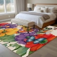 thumbnail image 4 of Area Rug for Living Room, Spring Flowers Non-Slip Indoor Large Carpet for Bedroom/Dining Room, Farmhouse Vintage Country Colorful Floral Washable Low-Profile Rectangle Floor Runner Rugs - 5 x 7 Ft, 4 of 8