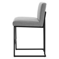 thumbnail image 3 of Tufted Counter Stool Chair, Fabric, Metal Steel, Light Grey Gray, Modern Contemporary Urban Design, Bar Pub Cafe Bistro Hotel Restaurant Hospitality, 3 of 8