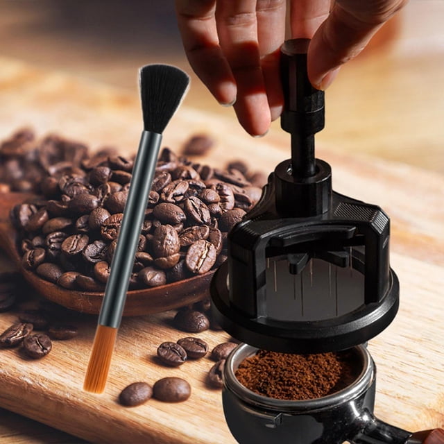 Distribuidor de café, herramienta agitadora, accesorios portátiles para Espresso con cepillo de limpieza, compactador para cafetería, hogar, café, 51 mm