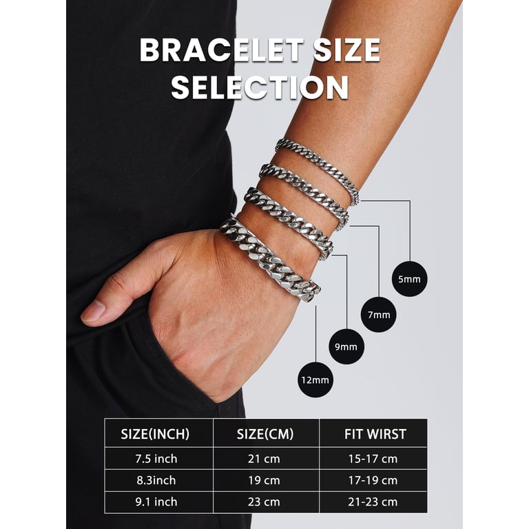 Bestyle 7mm Stainless Steel Miami Cuban Link Bracelet photo 2