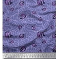 thumbnail image 1 of Soimoi Japan Crepe Satin Fabric Web & Spider Insects Print Fabric by The Yard 42 Inch Wide, 1 of 3