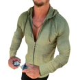 thumbnail image 1 of Tops deportivos informales de manga larga con cremallera y capucha para hombre, 1 of 2