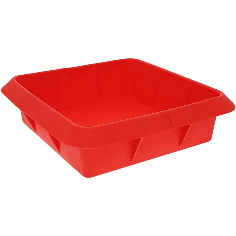 4-Piece Red Silicone Bakeware Set with Square Brownie Pan, Bread Loaf,  Round Cake and Pie Pans, Easy to Clean and Multipurpose, Baking Essentials  Kit