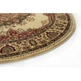 thumbnail image 5 of Sensation Transitional 5' Round Ivory and Scarlet Polypropylene Indoor Area Rug, 5 of 6