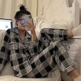 thumbnail image 1 of Pijamas navideños a cuadros para mujer, ropa de dormir coreana, Pijamas de otoño, ropa bonita, Conjuntos de pantalones de 2 piezas, ropa de descanso, traje de Pj, 1 of 3