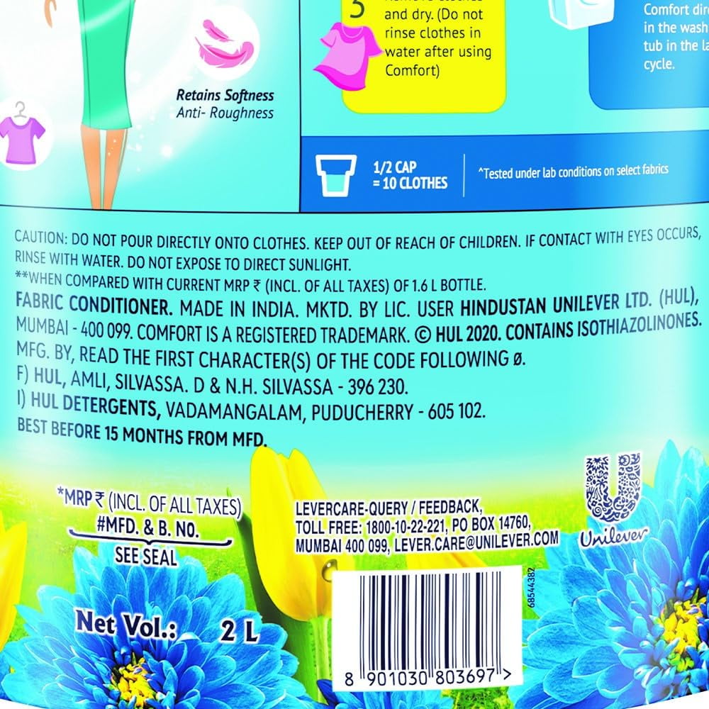 Comfort After Wash Morning Fresh Fabric Conditioner Pouch 2 Liter