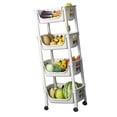 thumbnail image 2 of Kitchen Storage Shelf with Wheels, 4 Tier Bathroom Cart Shelving Unit for Toy Snack Fruit Vegetable, 2 of 8