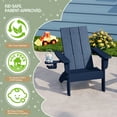 thumbnail image 5 of WestinTrends Ashore Kids Outdoor HDPE Plastic Modern Adirondack Patio Chairs with Cup Holders (Set of 2), Navy Blue, 5 of 14