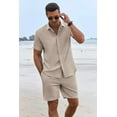 thumbnail image 4 of COOFANDY Men's Shirt and Short Sets Cruise Outfits for Men, 4 of 6