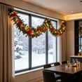 thumbnail image 7 of Bcylexb Christmas Floral Garland, 5.7 Ft Artificial Pine Needle Vines with Flower Table Decor Faux Hanging Greenery Garland for Christmas Table Stair Wall Indoor Home, 7 of 7