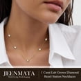 thumbnail image 6 of JeenMata 1 Carat Lab Grown Diamond Five Stone Bezel Station Necklace in 18K Yellow Gold Plating for Women, 6 of 8