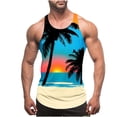 thumbnail image 1 of Camisetas de Tanque de los Hombres Tanque de los Hombres Incolor Gradiente de Impresión Cuello Redondo Correa Delgada Fuga Atrás Regular Casual Deportes Blusas de Tanque, 1 of 4