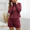 thumbnail image 4 of Puntoco Pijamas De Mujer Pantalones Cortos De Manga Larga Ropa De Hogar Conjunto De Dos Piezas De Punto Puntoco Puntoco-7682, 4 of 6